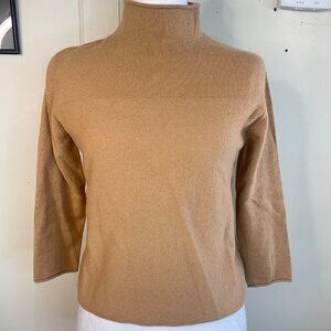 Camel 100% Cashmere Mock Turtleneck Sweater Sz Sml